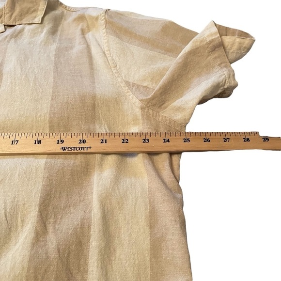 GAP Striped Linen Shirt With Cuban Collar-Size XL - Picture 10 of 13